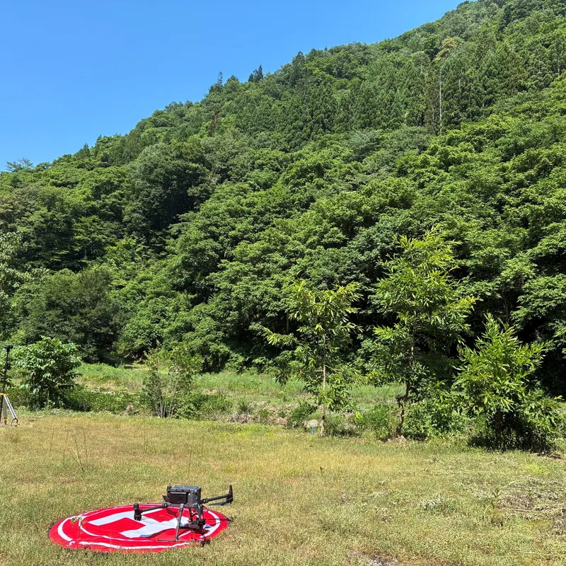 ドローンでの調査の様子